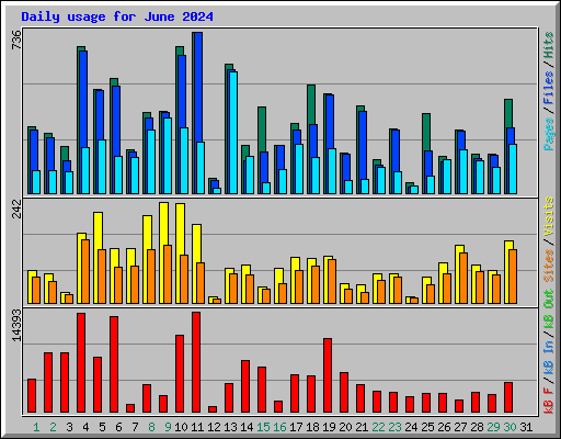 Daily usage for June 2024