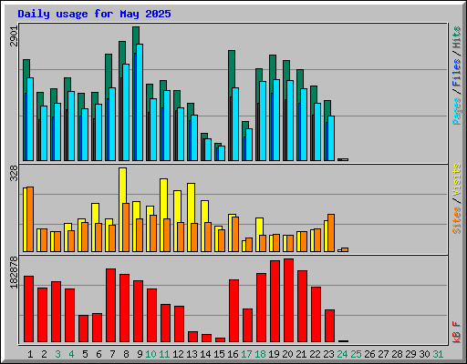 Daily usage for May 2025