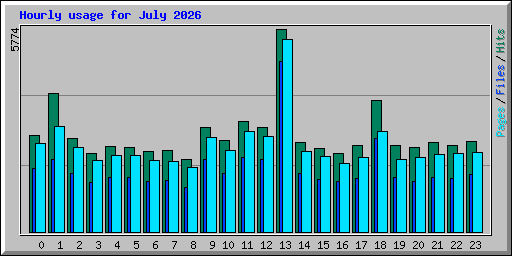 Hourly usage for July 2026